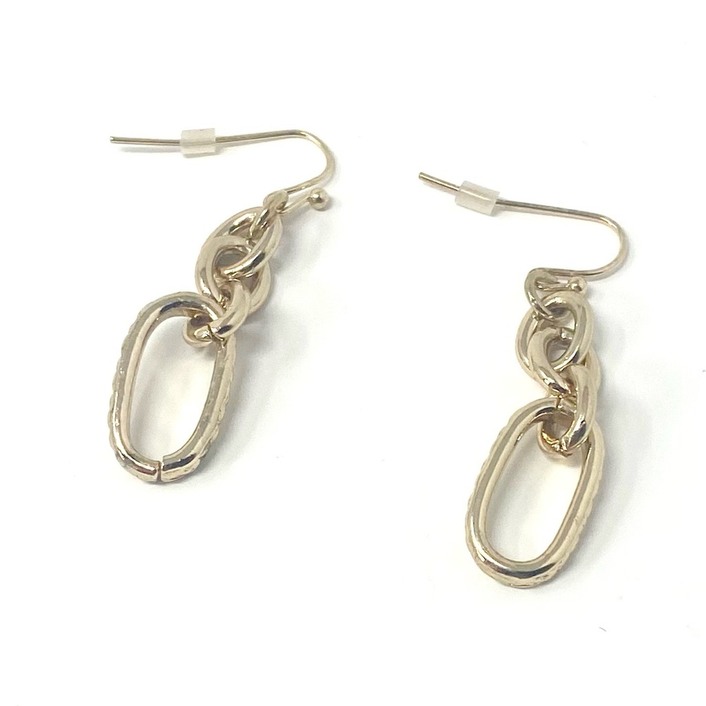 New Free People Gold Link Engraved Earrings